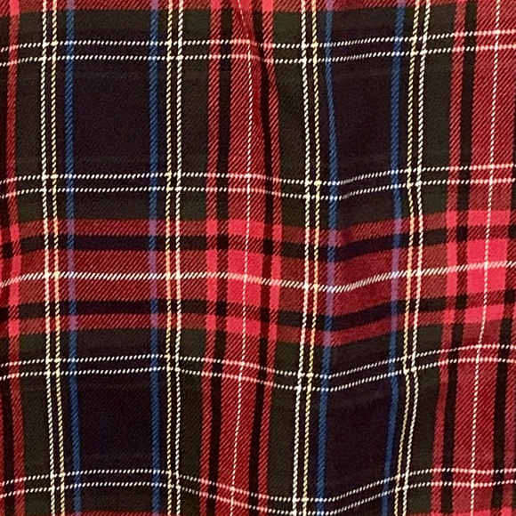 Christmas Red Black Blue White plaid knee length skirt sz Large juniors Career - Picture 4 of 5